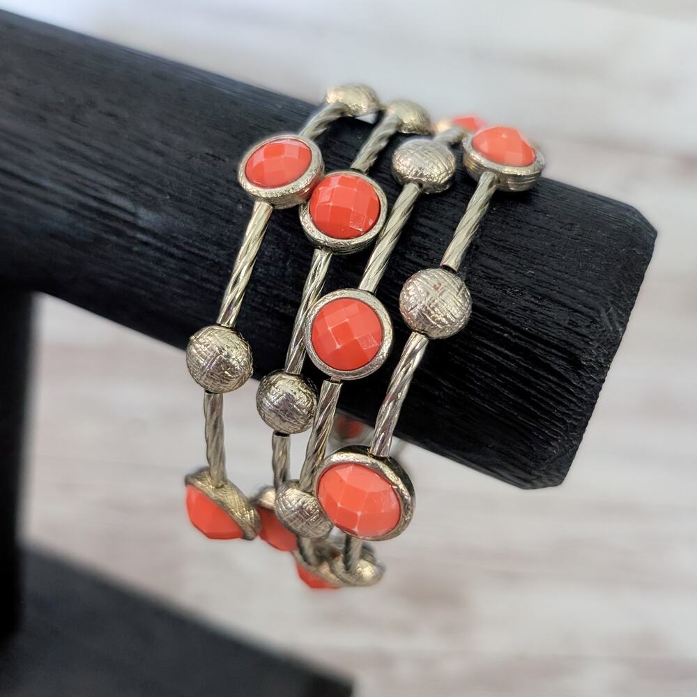 Wrap Bracelet with Orange Accents
